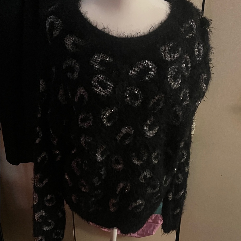 Apt. 9 Black and Silver Textured Sweater